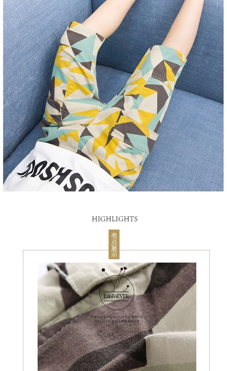 Camouflage Boy Shorts Teenager Summer Casual Mid Waist Cotton Bottom Children Geometric Short Pant Kids Trousers 4Y-14Y