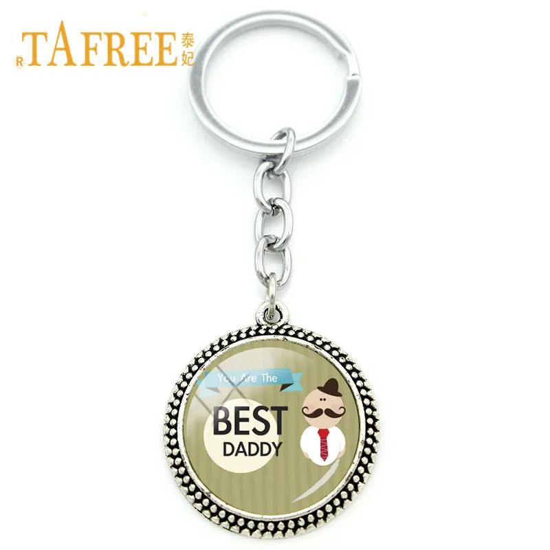 Брелок TAFREE Classic Je Love Papa Father индивидуальный стеклянный купол брелки для