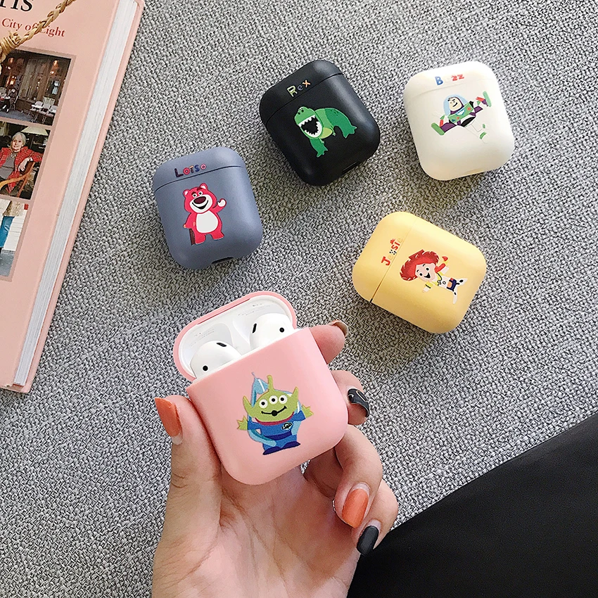 GOOYIYO - For Airpods 1 2 Silicone Case Cartoon Earphone Earbuds Charge Box TPU Soft Cover Color Painting Accessory |
