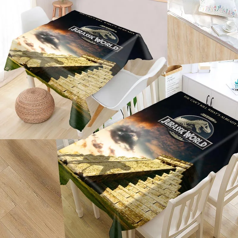 6 Jurassic Park Custom Table Cloth Oxford Print Rectangular Waterproof Oilproof Table Cover Square Wedding Tablecloth P - Цвет: 6