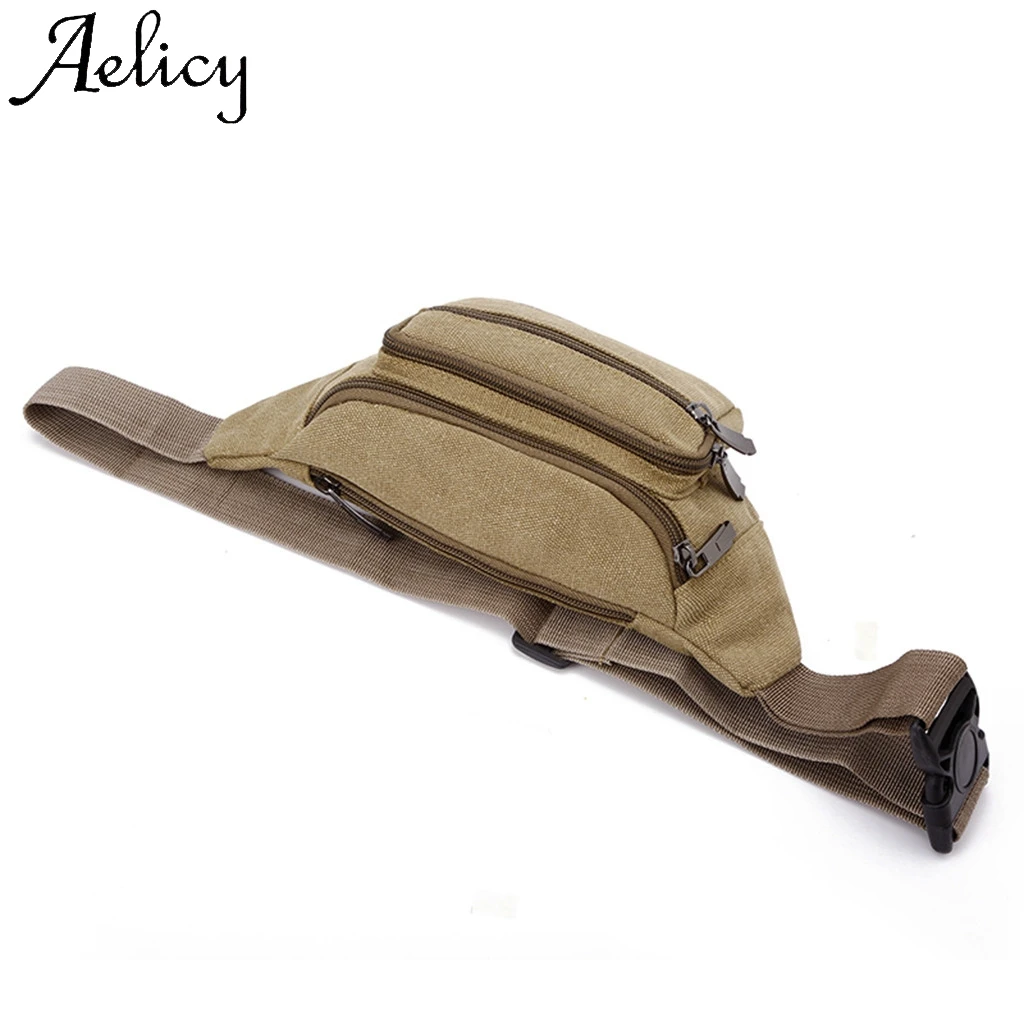 Aelicy, модная Холщовая Сумка унисекс, одноцветная, на каждый день, Спортивная, с карманами, сумка на плечо, высокое качество, однотонная сумка, карман для телефона, поясная сумка