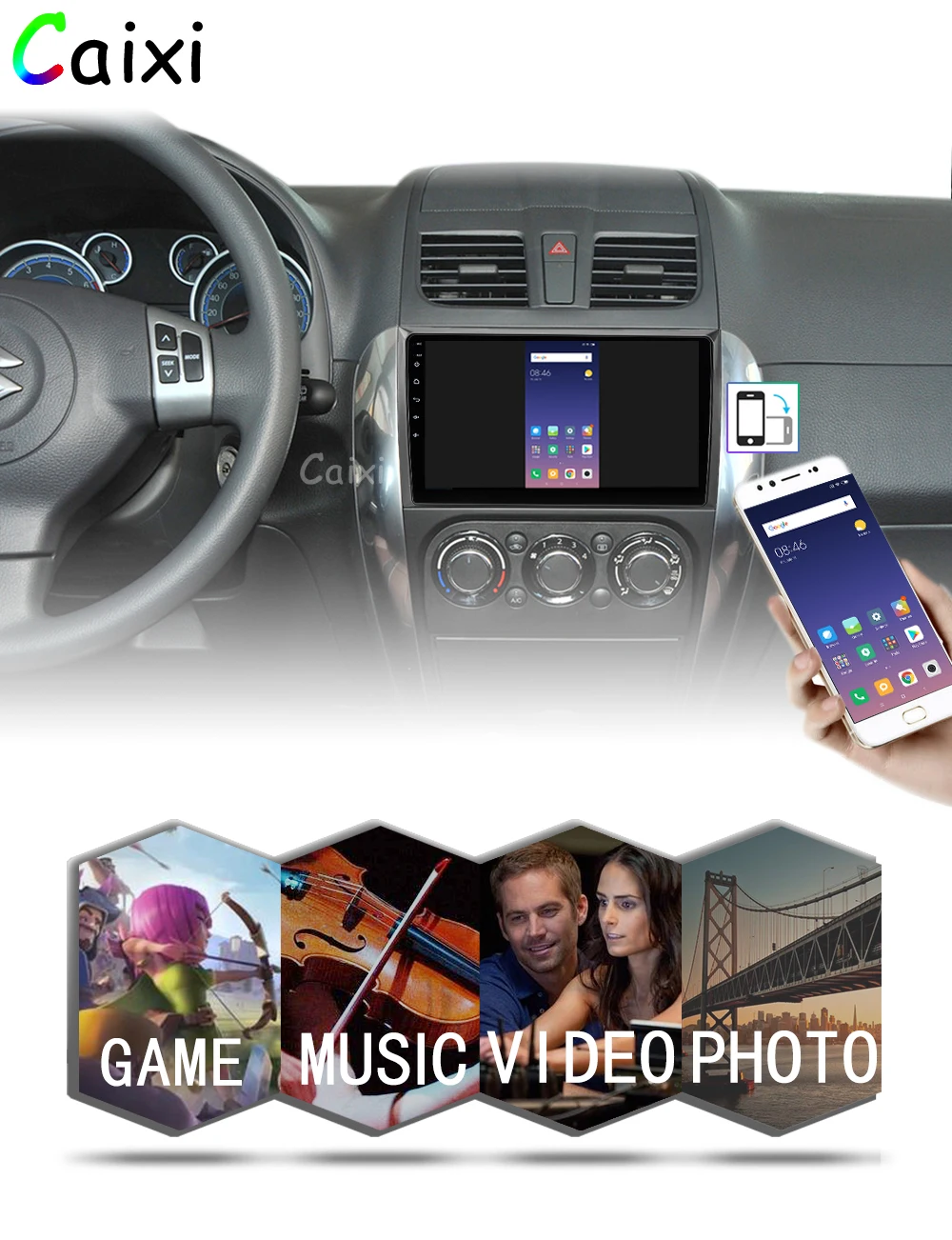 CAIXI Car Android 8,1 радио мультимедиа плеер для Suzuki SX4 2006 2007 2008 2009 2010 2011 2012 2013 автомобиля gps Navigatio плеер