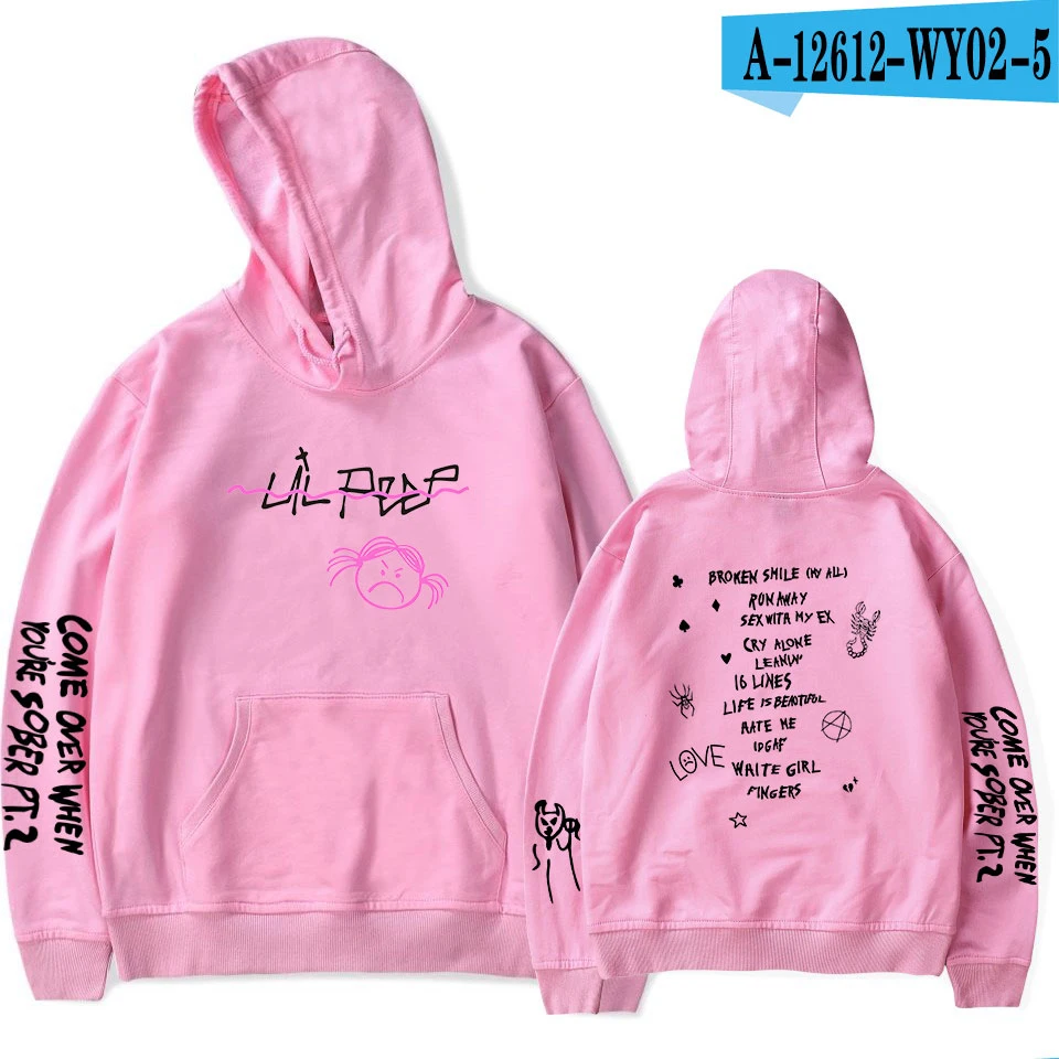 Pink Новая мужская Толстовка lil peep HELLBOY с принтом, трендовая простая Толстовка на весну и осень, сохраняющая тепло, толстовки в стиле хип-хоп, одежда для отдыха - Цвет: Pink