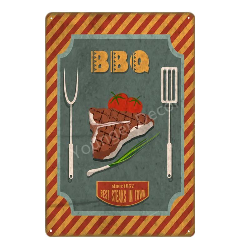 YD0179H Dad's BBQ вечерние металлические вывески для барбекю в античном стиле, для бара, отеля, стейка, дома, декор в стиле ретро, Настенная роспись, табличка YH043 - Цвет: YD0179H