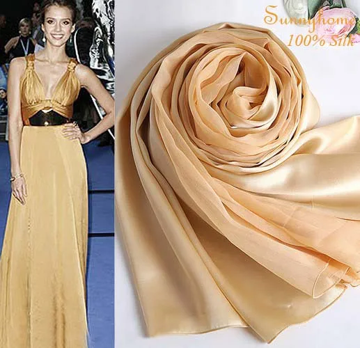 Aztec Женский Осенний модный свитер hijabs100 % Сатиновые шелковые золотистые шарфы и