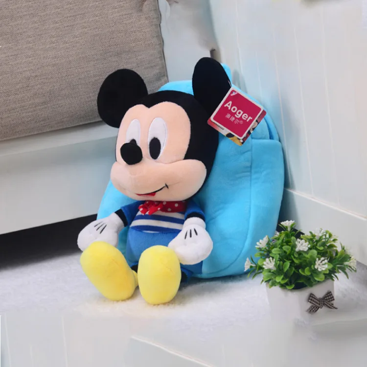 Disney натуральная Новинка Детский сад Милая Наплечная Сумка с мультяшным Микки Маусом Минни детский плюшевый рюкзак для игрушек