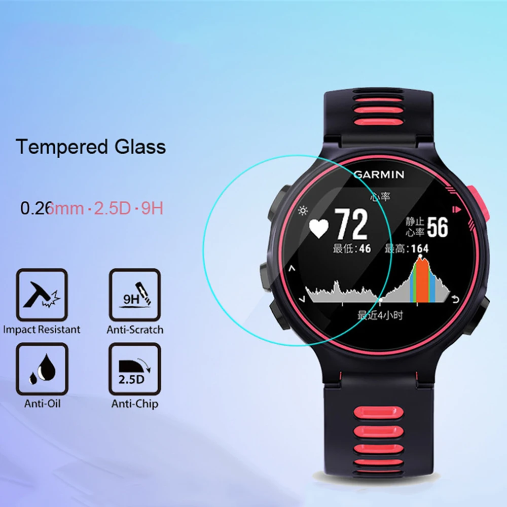 Закаленное стекло 9H 2.5D для смарт часов Garmin Forerunner 735XT 1/2 шт.|Смарт-аксессуары| |