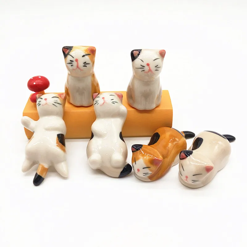 Миниатюрные фигурки милый котенок мини фарфоровое ремесло ландшафтный Декор