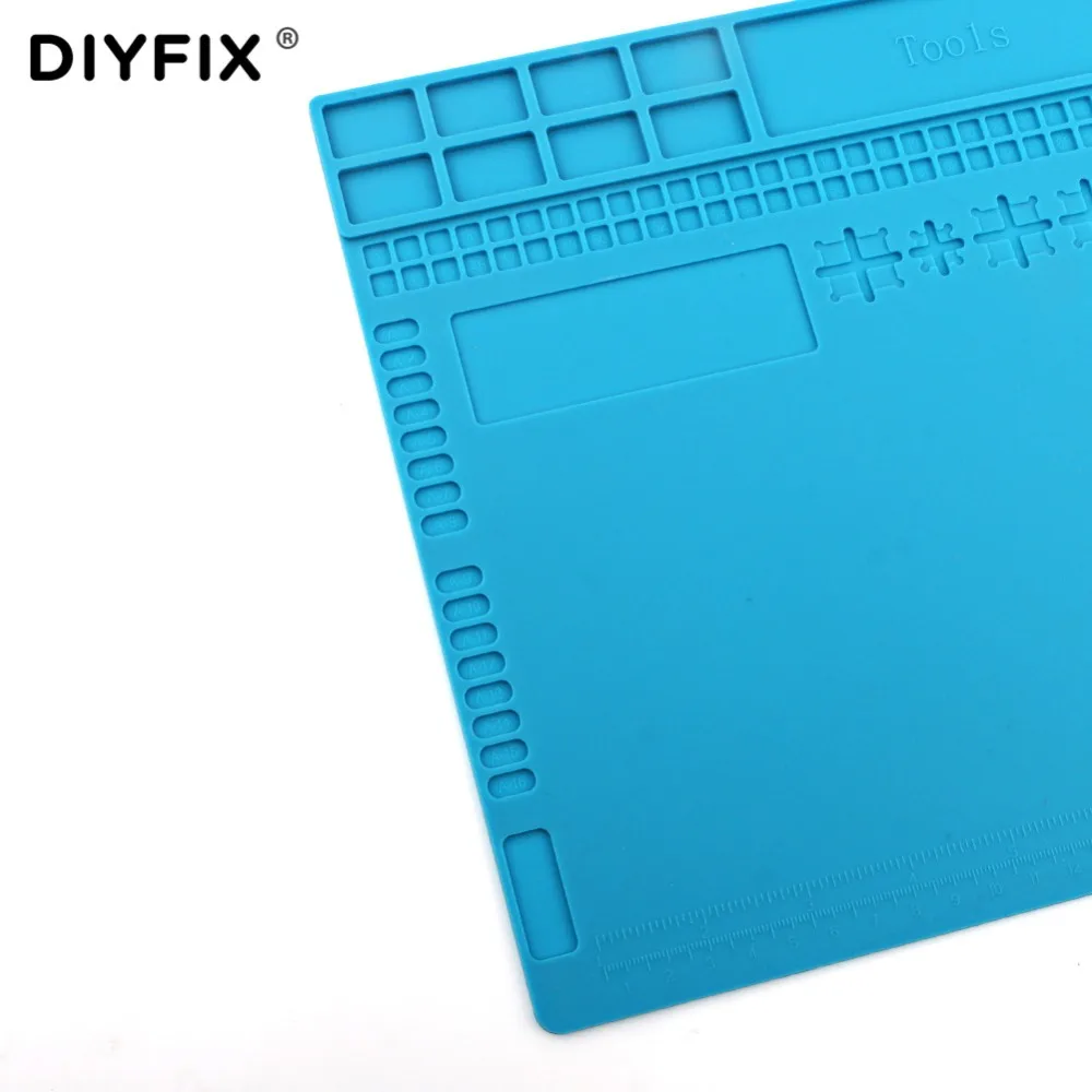 DIYFIX 34x24 см ESD теплоизоляция силиконовый пайки стол Pad Телефон ПК компьютер BGA ремонт коврики обслуживания платформы DIY инструмент