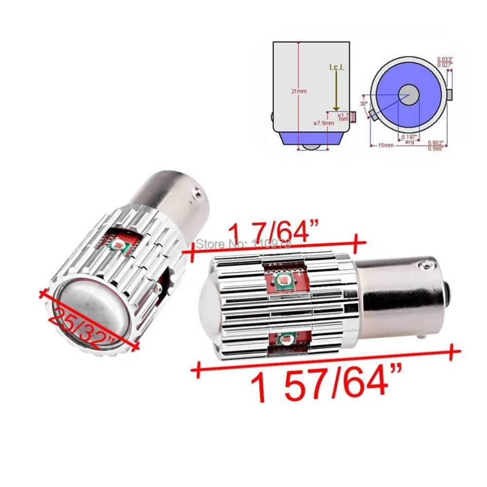 2 шт. 25 Вт Янтарный 7057 BAU15s PY21W CREE XP E Chips LED Proector Lens указатель поворота лампа для Honda
