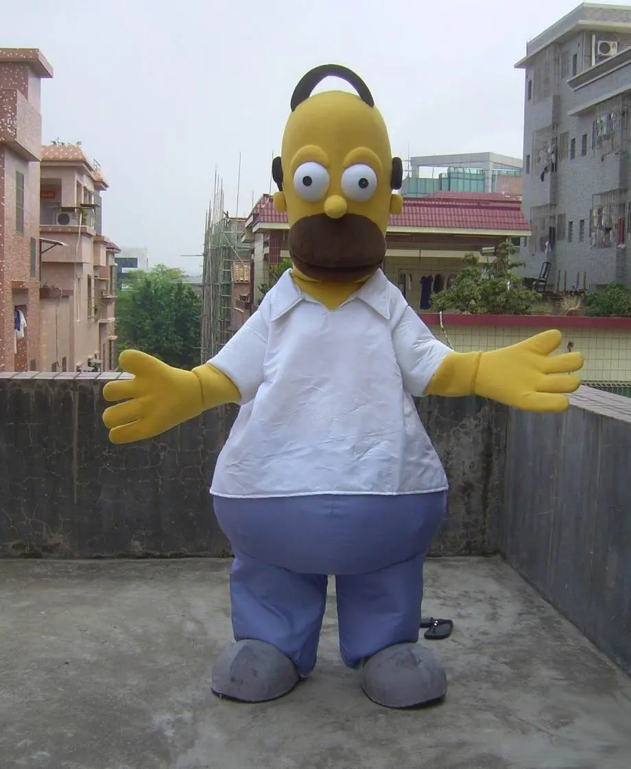 Гомер симпсон ростовая кукла костюм Christma мех комикс знаки для взрослые |