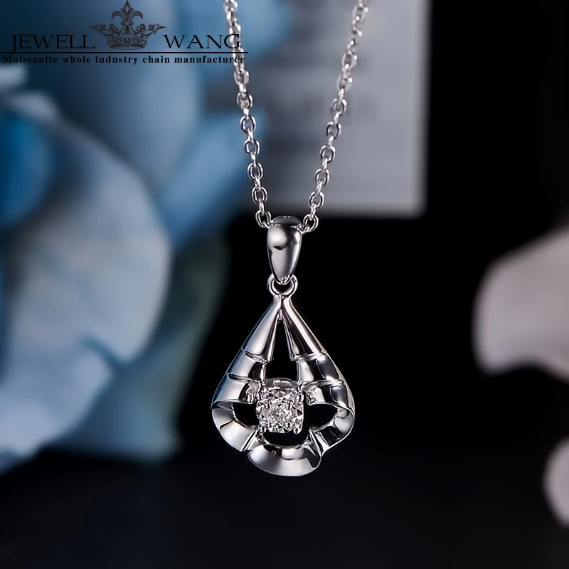Ювелирные подвески с бриллиантами для женщин 0.04CT 18K Белое Золото 0.3CT бриллиантовое ожерелье с эффектом бриллиантов блестящая подвеска подарки хорошее ювелирное изделие