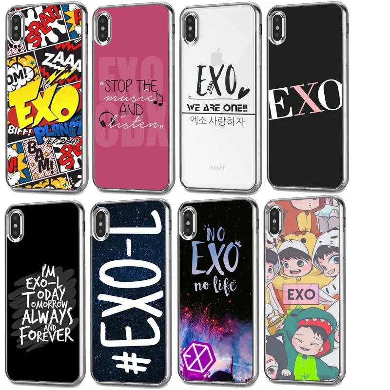 EXO XIUMIN SUHO LAY BAEKHYUN CHEN CHANYEOL KAI SEHUN Мягкий силиконовый чехол для телефона из ТПУ iPhone X 8 7