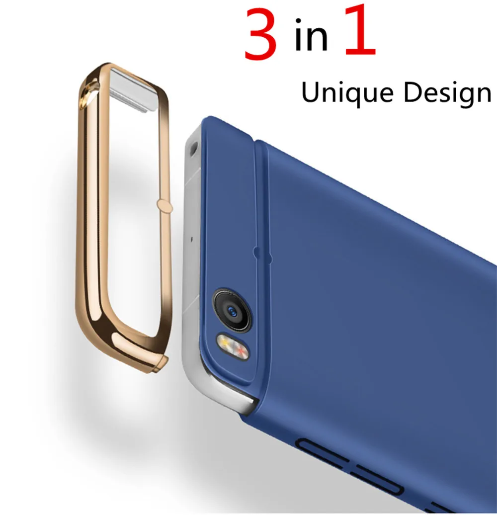 For Xiaomi 5 Case Hard PC Removable 3 in 1 Capa for 5s Plus Back Cover Shockproof Shell Bags Xiaomi5 | Мобильные телефоны и