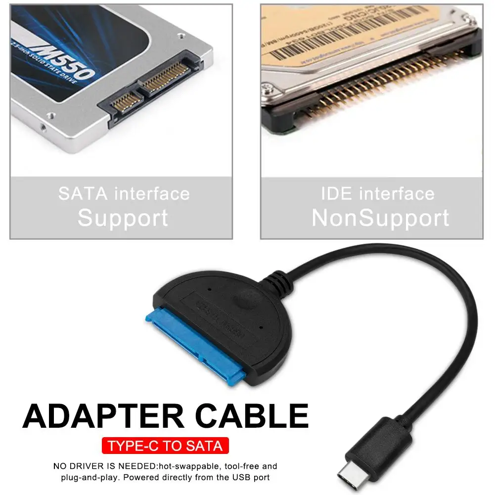 Переходник с Type C на SATA внешний кабель для жесткого диска 2 5 дюйма 3 SSD HDD