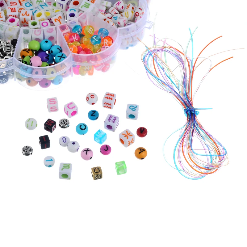 1Set Intelligence Toys Baby String Line Kids DIY Acrylic Beads For Children Jewelry Making Findings Kit 15.5cm | Украшения и