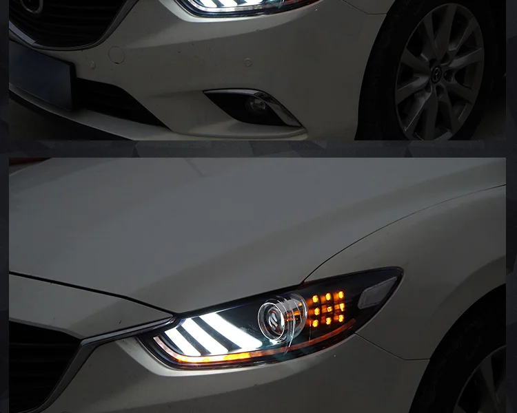 АКД Автомобиль Стайлинг фара для Mazda 6 Atenza светодиодный фонарь Mustang-дизайн светодиодный DRL H7 D2H Hid вариант Ангел глаз биксеноновые фары
