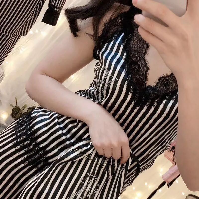 Розовые женские пижамы 6 шт. пижамные комплекты атласные шелковые с принтом в