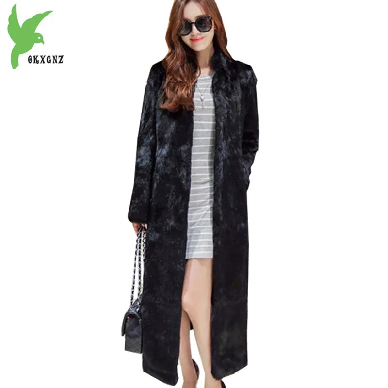 

New 6XL Women Winter Faux Mink Fur Coats Boutique Thick Warm Female Lengthen Section Mink fur Outerwear Coats OKXGNZ 1420