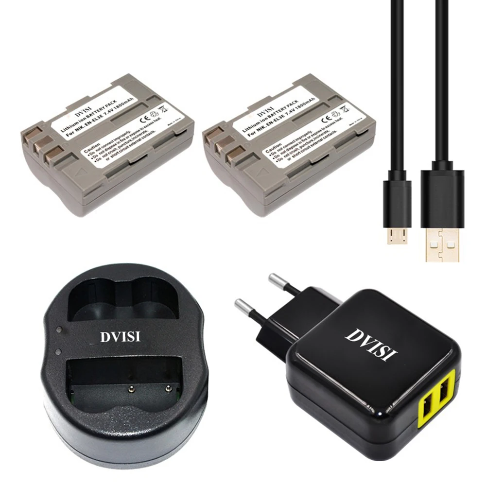 

2 шт., аккумулятор и зарядное устройство USB для Nikon ENEL3E EN EL3E D30 D50 D70 D90 D70S D300