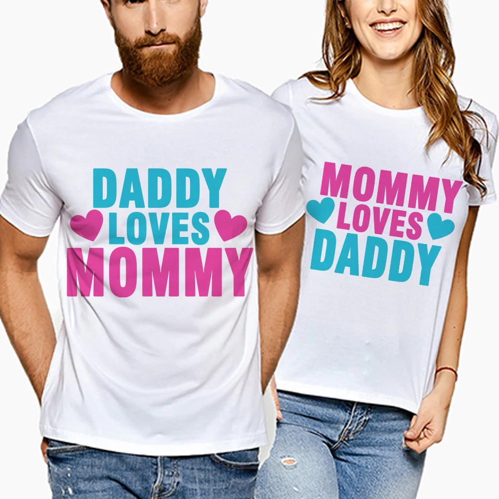 

Summer Couple Wear Lovers T-Shirt For Women Casual White Men Tops Cotton Tshirt Women T Shirt Letter printing T-Shirt Female