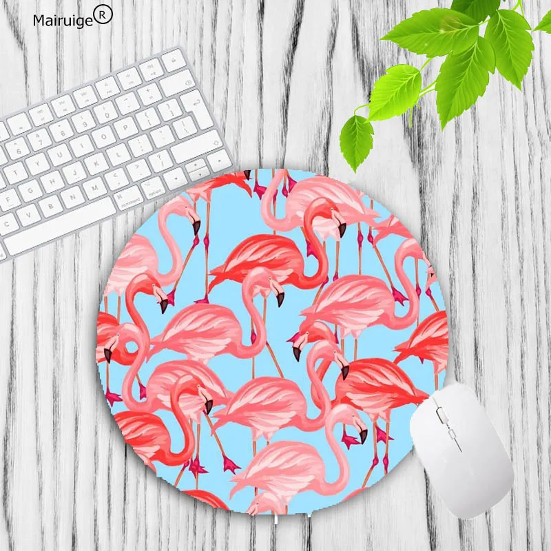 Mairuige Big Promotion Pink Flamingo Beautiful Anime Speed Mouse Mat Soft Rubber Professional Gaming Round Pad 200X200X2MM | Компьютеры и