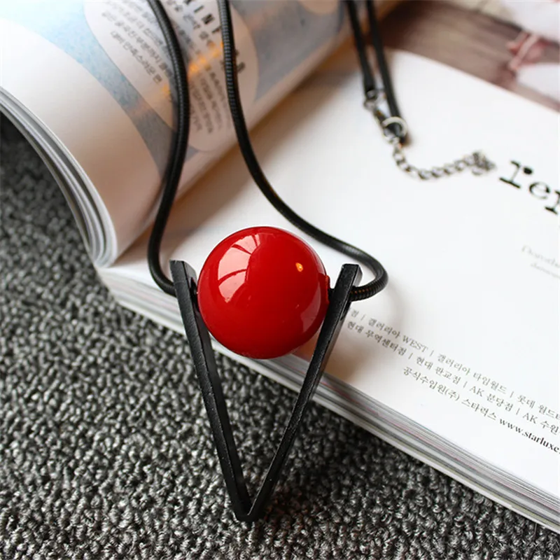 Хорошее модное ювелирное изделие красный шар геометрическое Макси ожерелье для