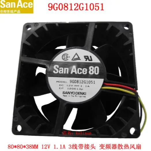 Оригинальный вентилятор охлаждения SANYO 9G0812G1051 8038 12В 1.1A 3 провода|cooling fan|cooling fan 12v12v