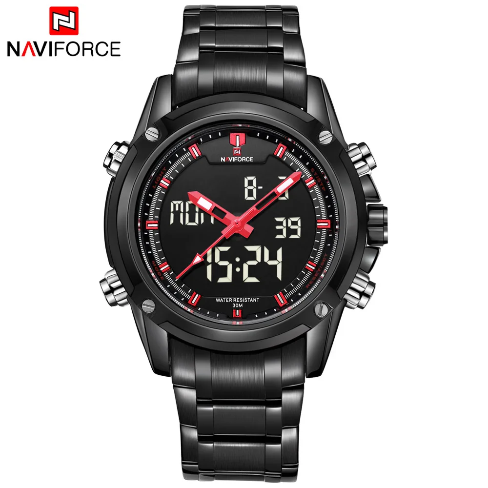 Часы Naviforce мужские армейские спортивные аналоговые цифровые кварцевые |