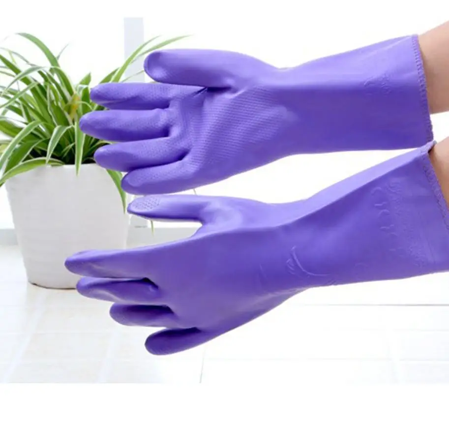 

Wholesale 3 pc/lot Short household mittens plus velvet warm wash clothes dishwashing gloves Clean waterproof pvc rubber gloves