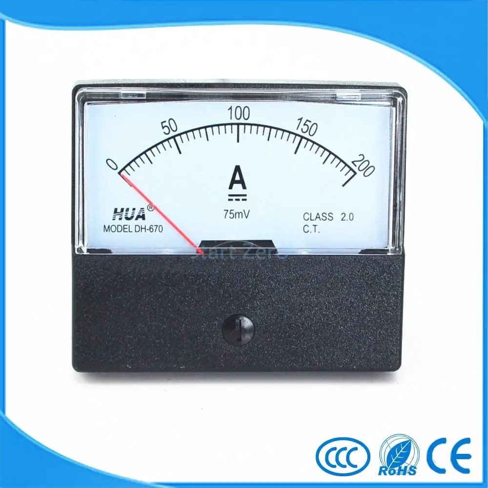 

DC 0-200A Analog Panel Meter Ammeter Gauge DH-670
