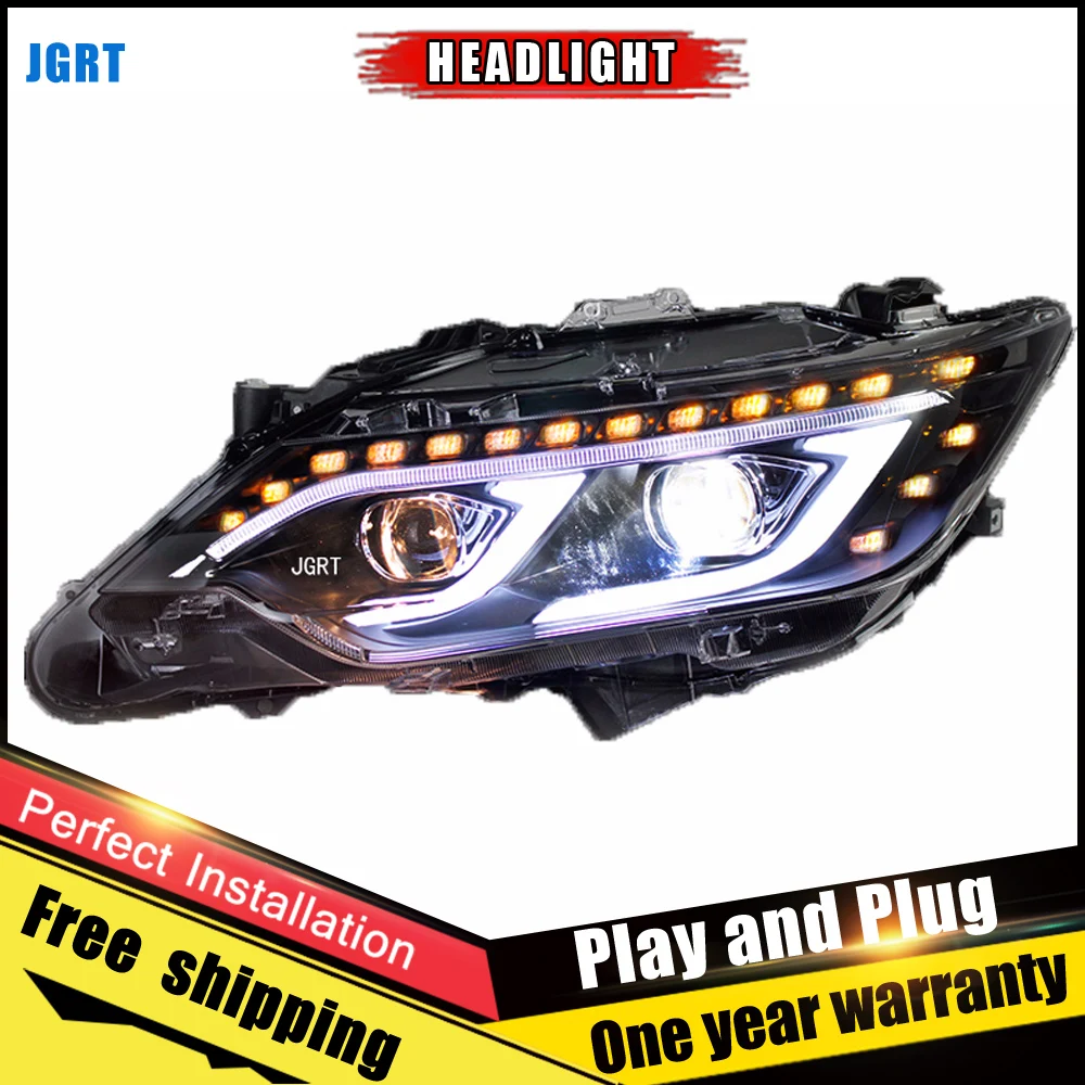 

Car Style LED headlights for Toyota Camry 2014-2015 for Camry head lamp LED DRL Lens Double Beam H7 HID Xenon bi xenon lens