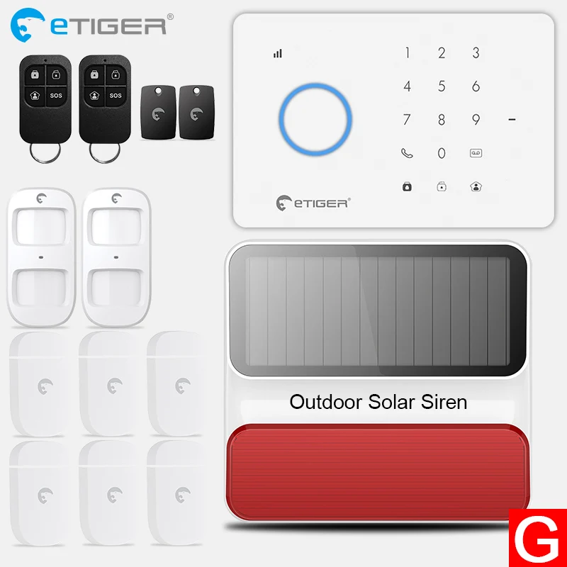 ETiger S3b GSM сигнализация комплект домашней сигнализации с PIR датчиком движения