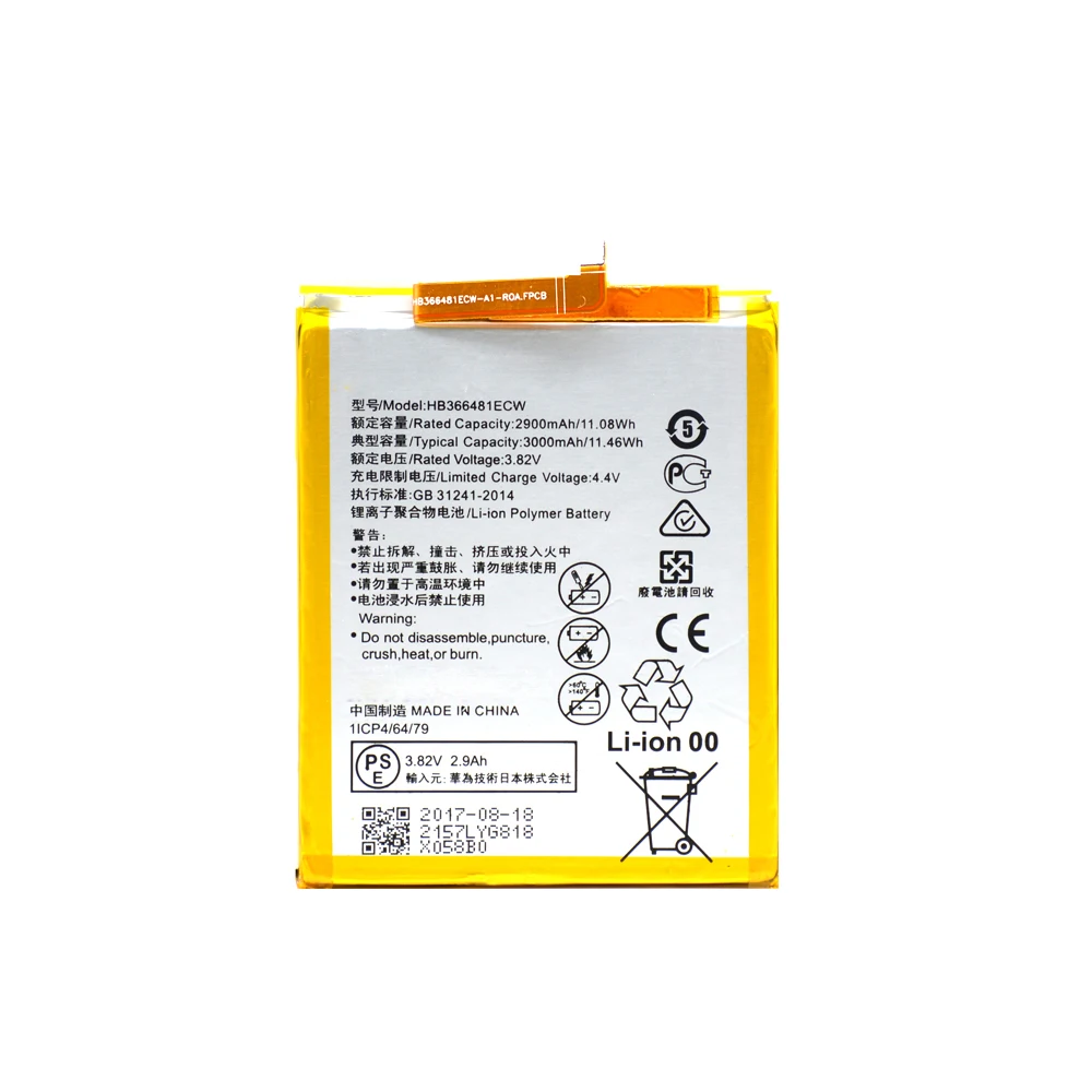 Сменный аккумулятор HB366481ECW OEM для Huawei ascend p9 Lite Honor 8 3000 мАч 3 в + Бесплатные