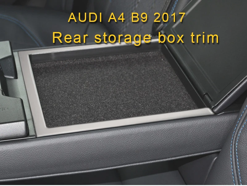 Для Audi A4 A5 S4 S5 B9 Автомобильный задний подлокотник коробка для хранения накладка рамка наклейка хромированные аксессуары для интерьера