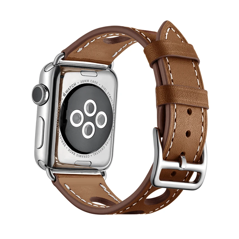 Ремешок из натуральной кожи для apple watch 6 band 44 мм 40 42 38 прочный и долговечный