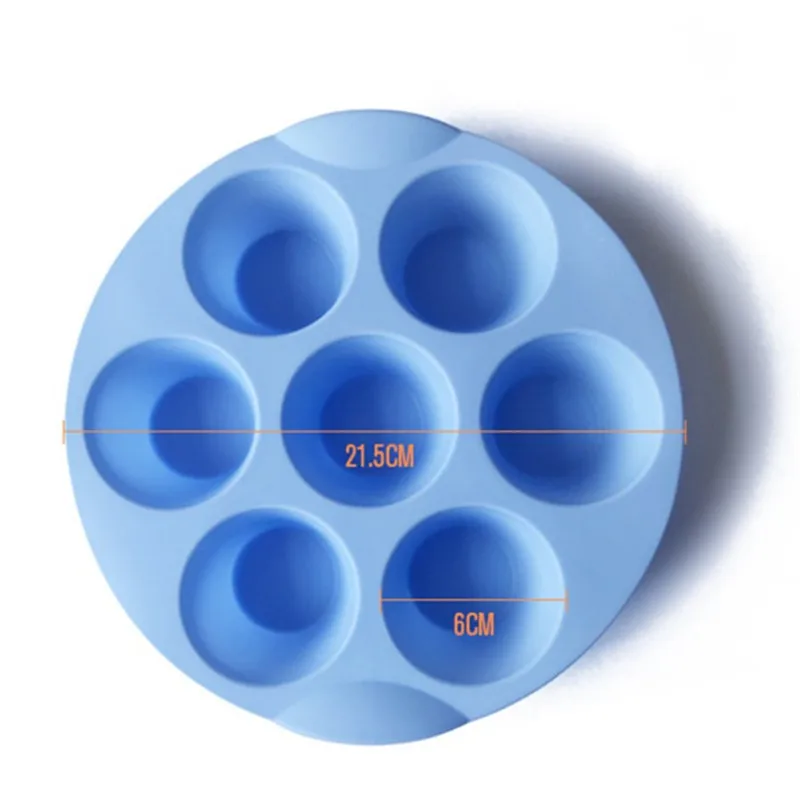 7 Holes Round Muffin Cup Cake Silicone Mold Ice Grid Jelly Pudding Mousse Mould DIY Kitchen Baking Tools Decoration | Дом и сад