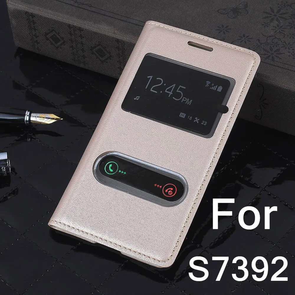 Чехол с окошком кожаный флип кейс чехол для Samsung Galaxy Trend Lite S7390 S7392 7392|for samsung galaxy|case