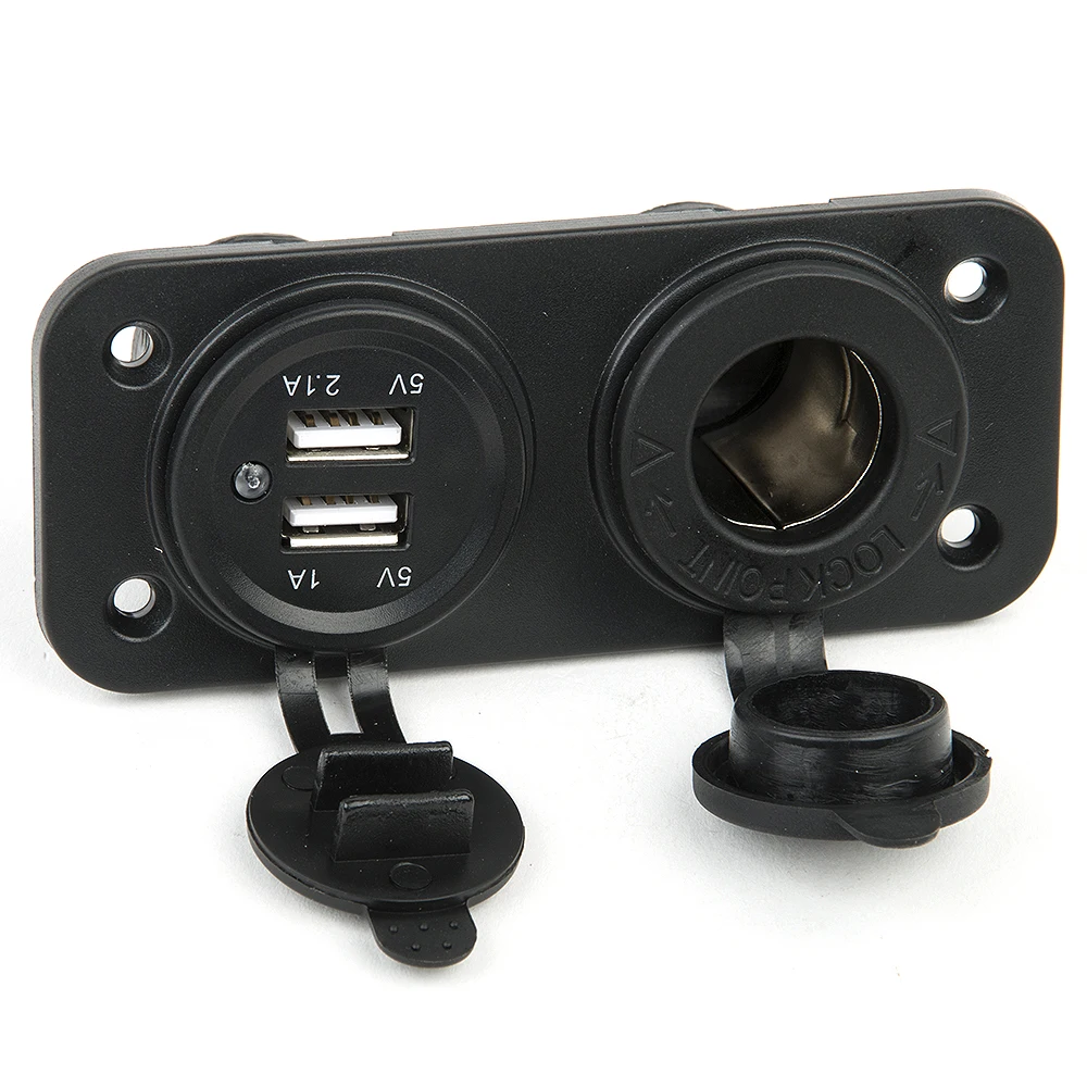 Dual Car Авто-прикуриватели гнездо Splitter 12 В USB 2.1a 1A Адаптеры питания Зарядное