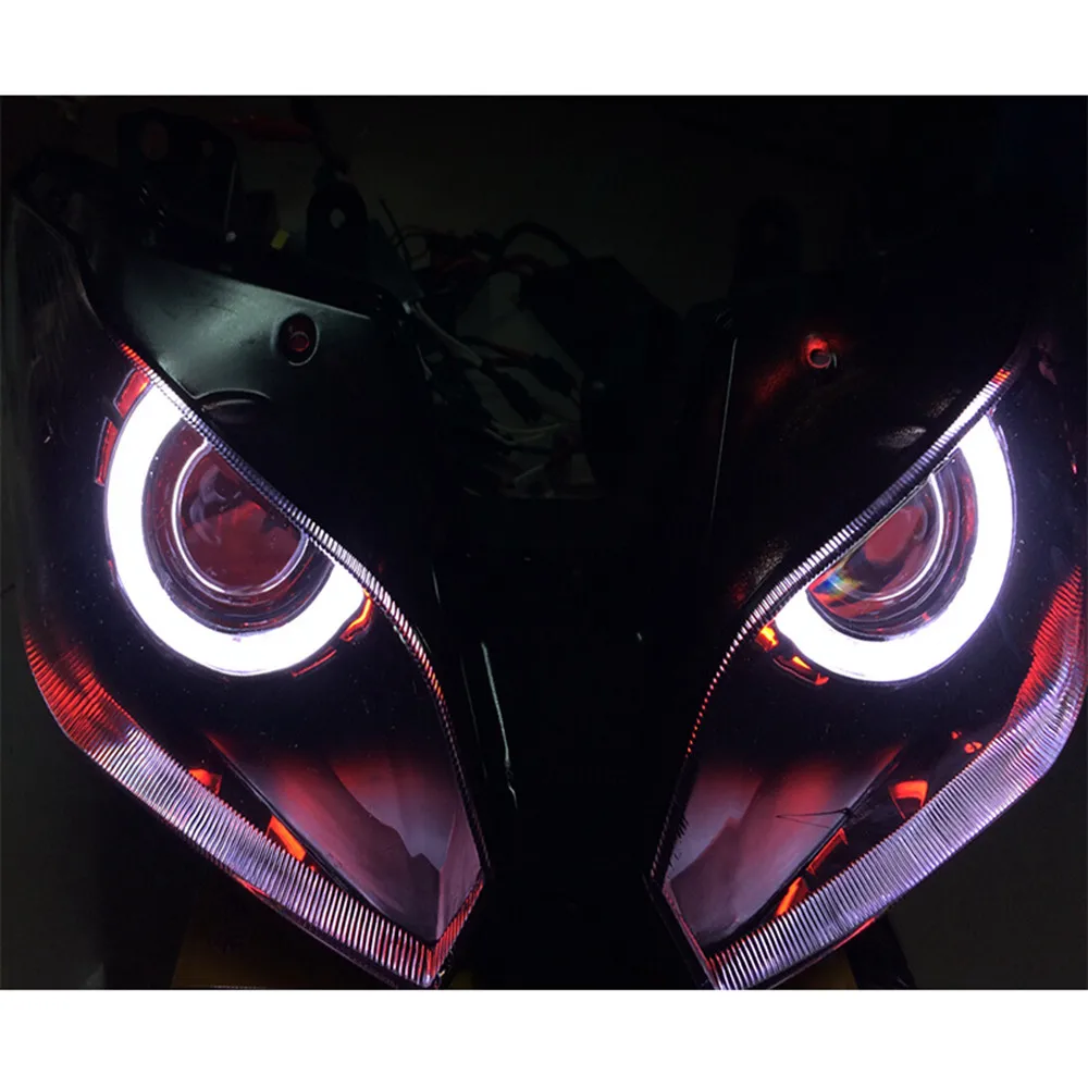 Красный Ангел глаз спрятал проектор пользовательские фар сборки для Kawasaki Ninja 300 2013 /EX300 синий аксессуары для Kawasaki Versys - Цвет: Красный