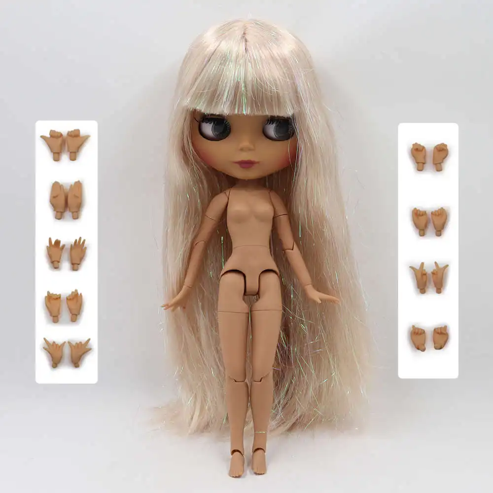 Blyth кукла 30 см темная кожа матовое лицо флэш смешанные золотые прямые волосы 1/6 шарнир тело ледяной SD DIY Высокое качество игрушки подарок - Цвет: Красный