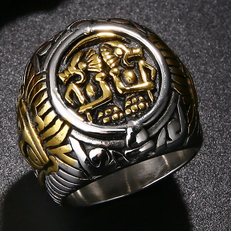 Valily Siver кольцо для мужчин готическое египетское фараоновое кольцо Tutankhamun из нержавеющей стали для мужчин Панк винтажные кольца в стиле панк ювелирные изделия для мужчин