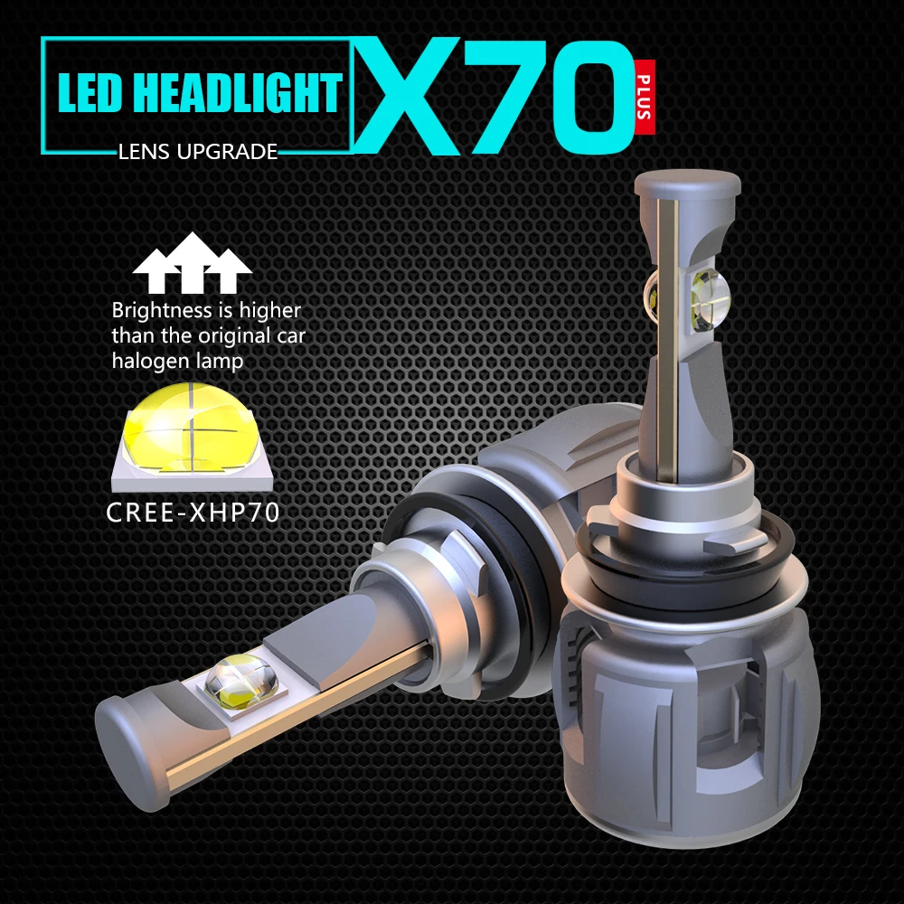 

1 Set H8 H9 H11 120W 15600LM XHP-70 Lens Chips X70 Car LED Headlight Front Lamp Bulbs H4 H7 9005/6 HB3/4 9012 D1S/D2S/D3S/D4S 6K