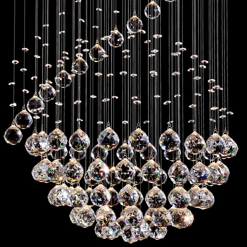 

Modern Large LED Spiral Indoor Hotel K9 Crystal Chandeliers Light Fixtures for Staircase Stair Chandeliers Lamps Lighting