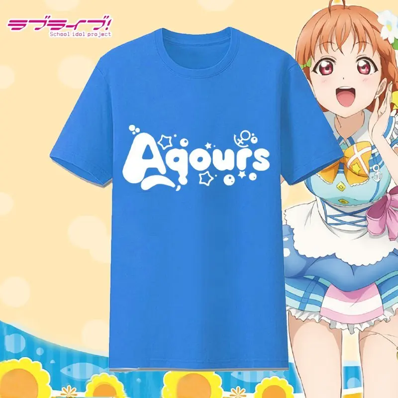 New Anime lovelive!sunshine!! Aqours Cosplay T-shirt Summer Anime Ruby Kurosawa Cotton Short Sleeve Tees