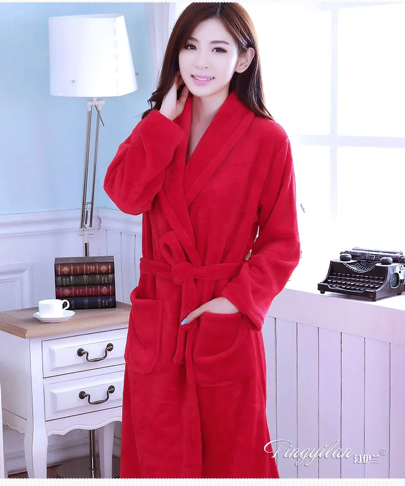 Халат женский длинный кавайный халат для подружки невесты мягкий теплый трендовый халат корейский стиль Женская ночная рубашка до колена с принтом s элегантная