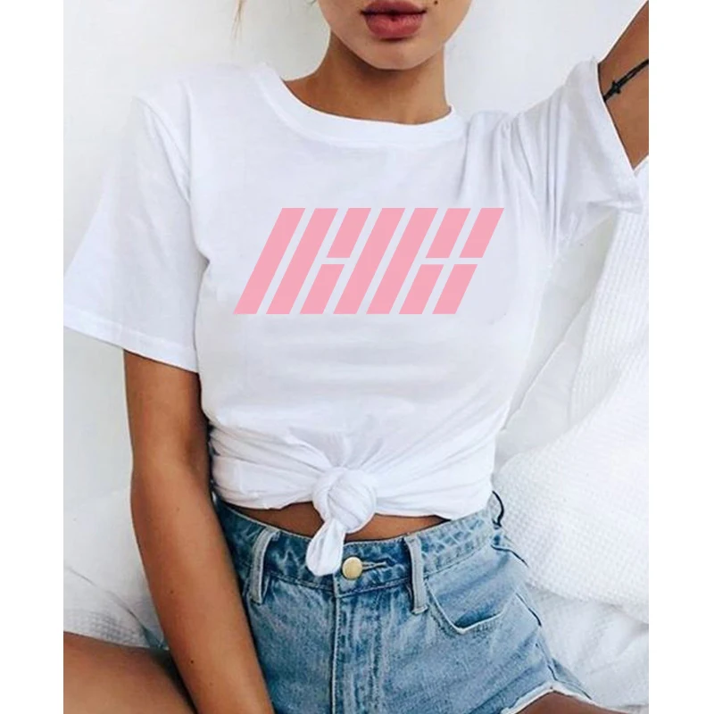 ikon--P Nct/Коллекция 127 года; детская одежда для женщин; футболка; черно-розовая футболка loona; женская футболка; футболка с рисунком; футболка в Корейском стиле; mamamoo - Цвет: ikon--P