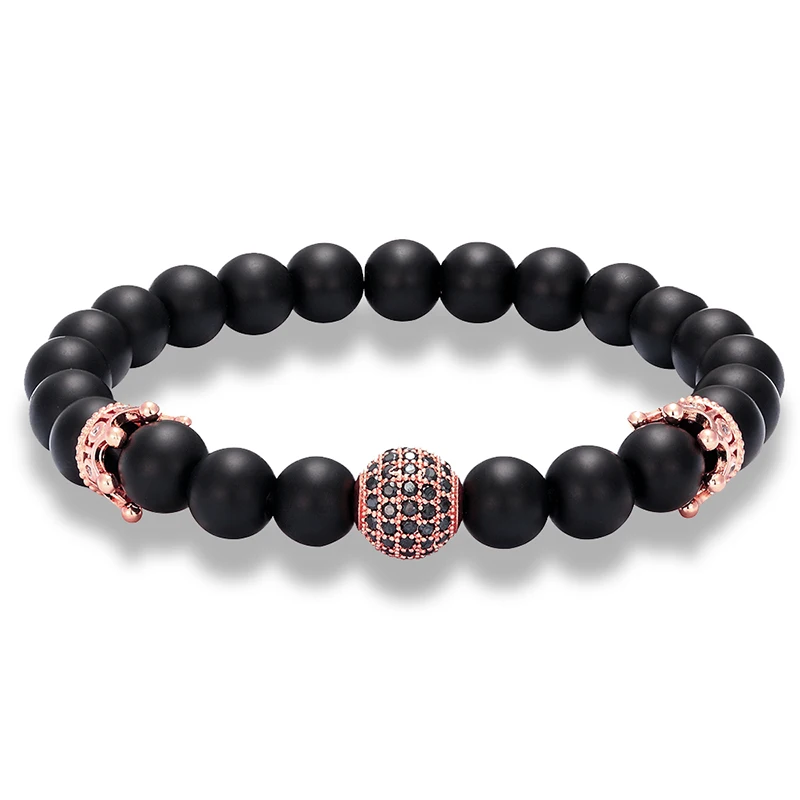 

LIVVY Hot Luxury Natural Stone Bracelet 10mm Ball Disco Jewelry Bracelet Gift Natural Stone Yoga Beaded Men's Bracelet AS836