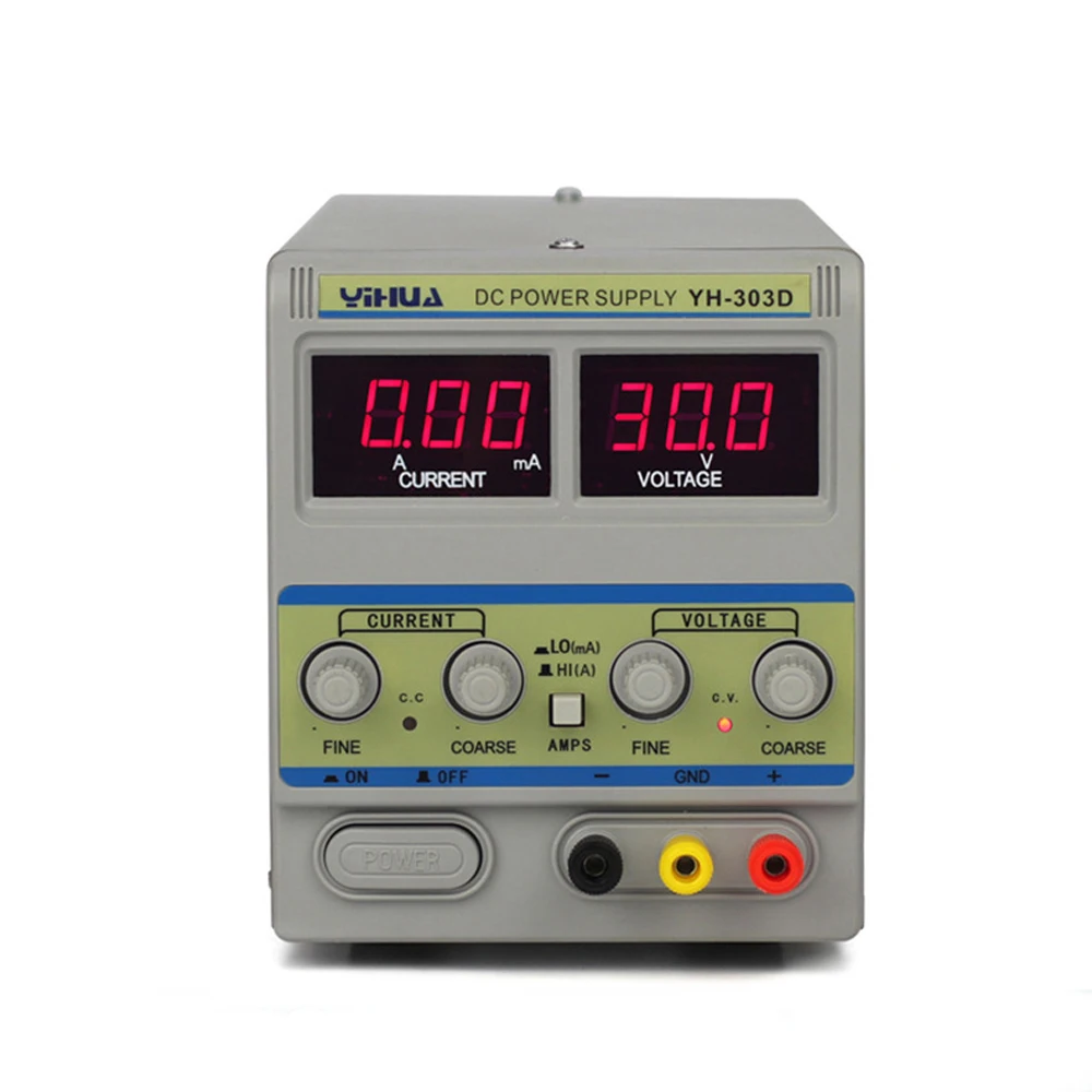 Yihua 303D 30 в 3A DC Регулируемый источник питания lcd двойной цифровой выключатель питания лабораторный блок питания