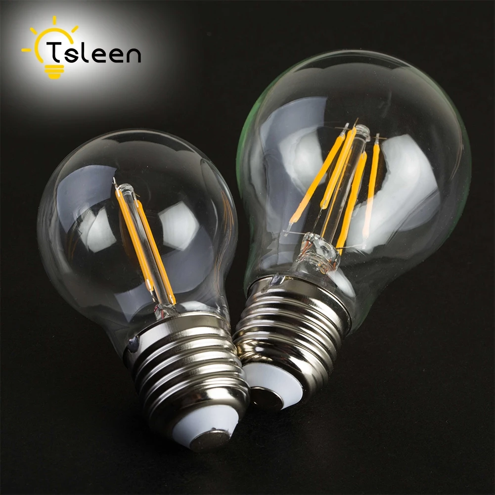 TSLEEN Dimmer Ретро затемняемый Светодиодный светильник накаливания E27 E26 110V 220V 8W 16W G45 A60